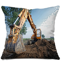 Excavator Digs A Hole Pillows 59324128
