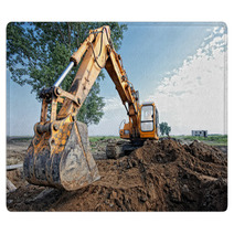 Excavator Digs A Hole Rugs 59324128