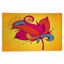 Exotic Flower On Yellow Background Rugs 68794603