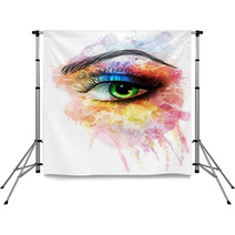 Eye Made Of Colorful Splashes Backdrops 58183752