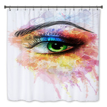 Eye Made Of Colorful Splashes Bath Decor 58183752