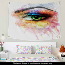 Eye Made Of Colorful Splashes Wall Art 58183752