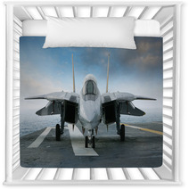 F 14 Jet Fighter On An Aircraft Carrier Deck Viewed From Front Nursery Decor 54500687
