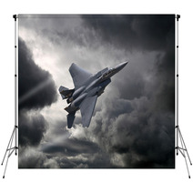 F 15 Eagle Flying Through The Storm Backdrops 39879052