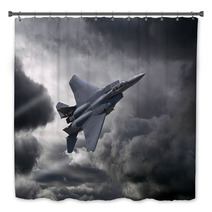 F 15 Eagle Flying Through The Storm Bath Decor 39879052