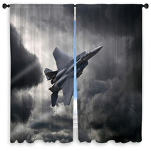 F 15 Eagle Flying Through The Storm Window Curtains 39879052