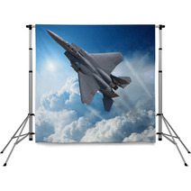F 15 Eagle Jet Fighter In High Altitude Clear Sky Backdrops 39879054