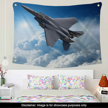 F 15 Eagle Jet Fighter In High Altitude Clear Sky Wall Art 39879054