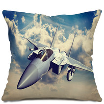 F 15c Eagle 3d Rendering Vintage Effect Pillows 106321398