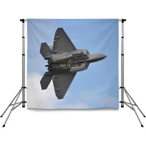 F-22 Raptor With Weapons Bay Deployed Backdrops 65079935