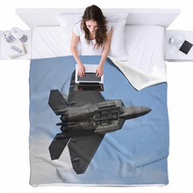 F-22 Raptor With Weapons Bay Deployed Blankets 65079935