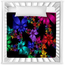 Fabulous Flower Pattern In Fractal Design. Computer Generated Gr Nursery Decor 64147858