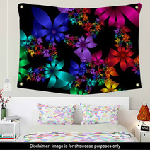 Fabulous Flower Pattern In Fractal Design. Computer Generated Gr Wall Art 64147858
