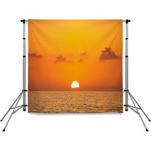 Fabulous Sunset On A Background Of Sky And Sea. Backdrops 64661507