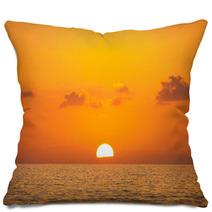 Fabulous Sunset On A Background Of Sky And Sea. Pillows 64661507
