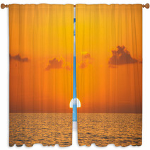 Fabulous Sunset On A Background Of Sky And Sea. Window Curtains 64661507