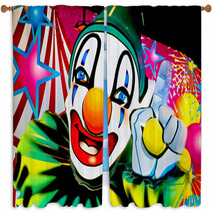 Face Of A Clown Window Curtains 2880627
