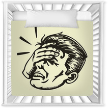 Face Palm Retro Disappointed Man Slapping Forehead Nursery Decor 80696871