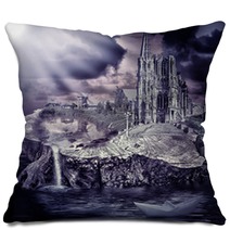 Fairy Tale. Fantasy Castle And Village Pillows 53286520