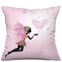 Fairy With A Valentine Of Butterflies Pillows 48817126