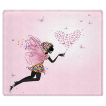 Fairy With A Valentine Of Butterflies Rugs 48817126