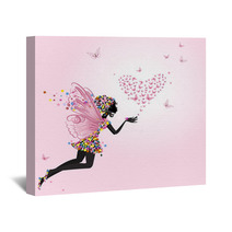 Fairy With A Valentine Of Butterflies Wall Art 48817126