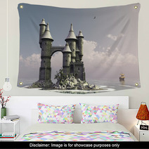 Fairytale Island Castle Wall Art 39078480
