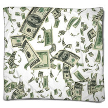 Falling Dollar Bills Blankets 43954805