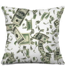 Falling Dollar Bills Pillows 43954805
