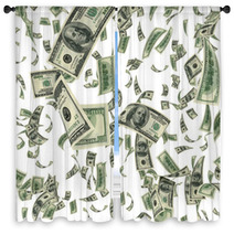 Falling Dollar Bills Window Curtains 43954805