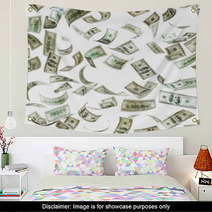 Falling Money, Hundred Dollar Bills Wall Art 56851399