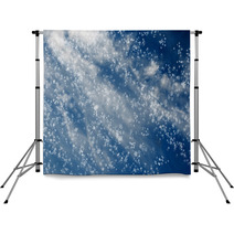 Falling Snowflakes On  Blue Background Backdrops 68197897