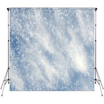 Falling Snowflakes On  Blue Background Backdrops 68197901