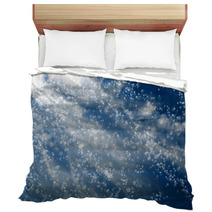 Falling Snowflakes On  Blue Background Bedding 68197897