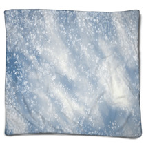 Falling Snowflakes On  Blue Background Blankets 68197901