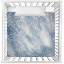 Falling Snowflakes On  Blue Background Nursery Decor 68197901