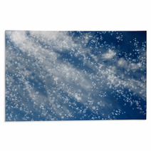 Falling Snowflakes On  Blue Background Rugs 68197897