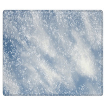 Falling Snowflakes On  Blue Background Rugs 68197901