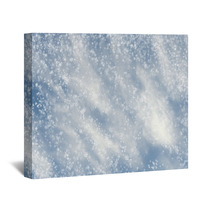 Falling Snowflakes On  Blue Background Wall Art 68197901
