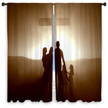 Family At The Cross Window Curtains 23108751