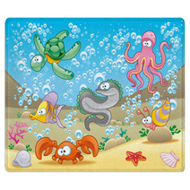 Family Of Marine Animals In The Sea Rugs 14742404