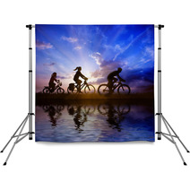Family On Bicycle Backdrops 23941011