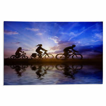 Family On Bicycle Rugs 23941011