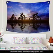 Family On Bicycle Wall Art 23941011