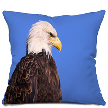 Famous American Bald Eagle Against Blue Sky Pillows 31108812
