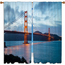Famous Golden Gate Bridge In San Francisco Window Curtains 66547787