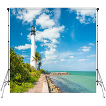 Famous Lighthouse At Key Biscayne, Miami Backdrops 65902565