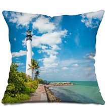 Famous Lighthouse At Key Biscayne, Miami Pillows 65902565