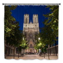 Famous Notre Dame De Reims At Twilight Bath Decor 66655450