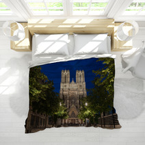 Famous Notre Dame De Reims At Twilight Bedding 66655450
